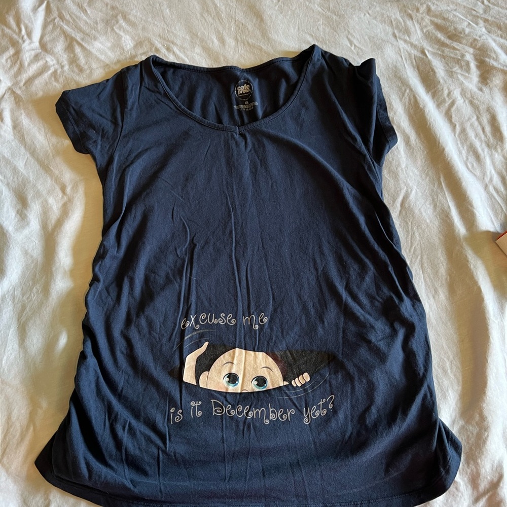 Navy Blue December Due Date Shirt